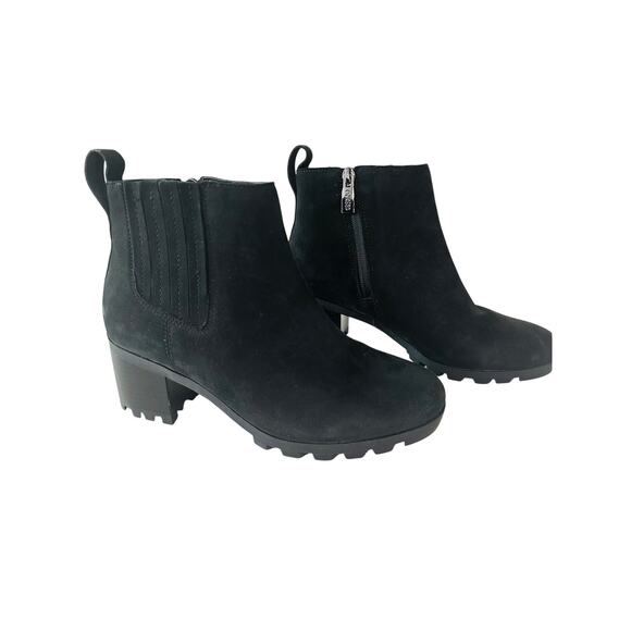 Vionic Shoes - Vionic Wilma Womens 6.5 Black Waterproof Suede Chelsea Ankle Boots Lug Heel Zip